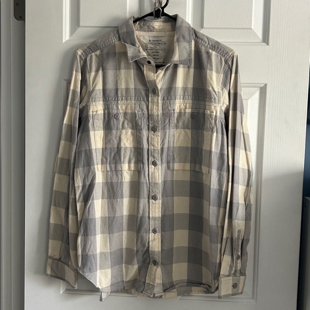 REI Co Op Women’s Wallace Lake Cotton Flannel Shirt Size L